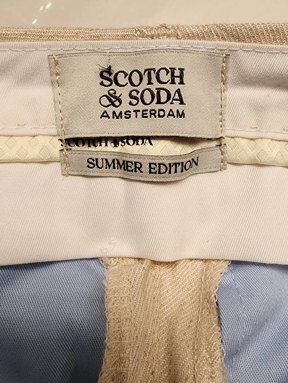SCOTCH & SODA Amsterdam Summer Edition Viscose Blend In Heather Cream Size 34/28